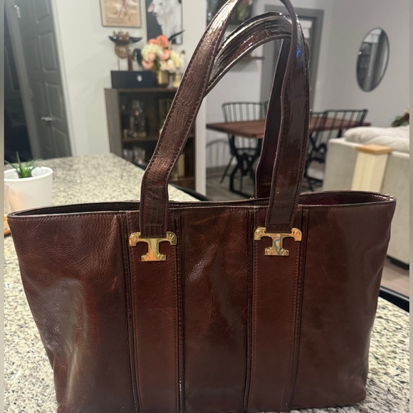 Tory Burch Brown Leather Tote - Picture 3 of 5